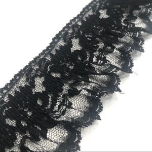 5 Yards 2.75” Wide Black Floral Lace Sewing Trim